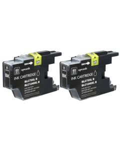 Brother LC75BK Compatible Ink Cartridge 2-Pack