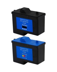 Dell 7Y743,7Y745 Remanufactured Ink Cartridge Two Pack Value Bundle