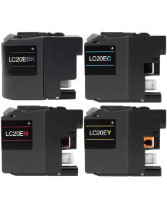 Brother LC20E Compatible Ink Cartridge 4-Pack