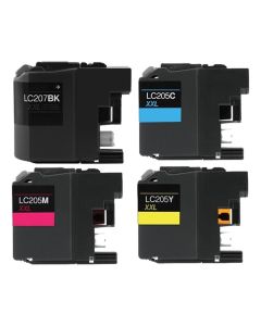 Brother LC205/LC207 Compatible Ink Cartridge 4-Pack