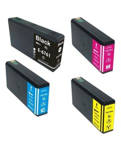 Epson T676XL Remanufactured Ink Cartridge High Yield 4-Pack Value Bundle