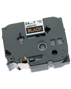 Brother TZe354 Compatible Gold On Black P-Touch Label Tape