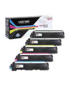 Brother TN210 Compatible Toner Cartridge 5-Pack (2Bk, 1 each C/M/Y) ..