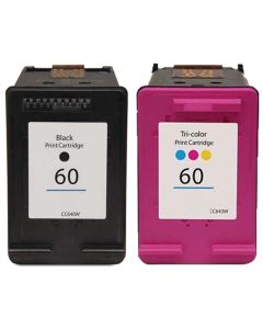 HP 60 (CD947FN#140) Remanufactured Ink Cartridge Two Pack Value Bundle