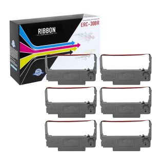 CRERC30BR-6P | Epson ERC-30BR Compatible Black/Red Ribbon 6 Pack